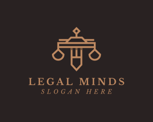 Law Firm Sword Justice Scale logo