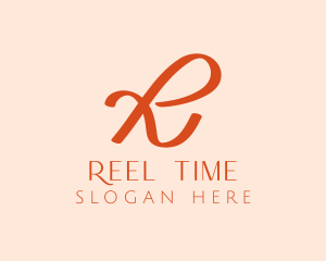 Handwritten Orange Letter R  logo design