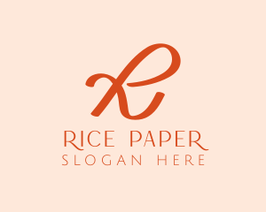 Handwritten Orange Letter R  logo design