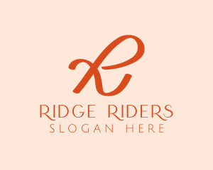 Handwritten Orange Letter R  logo design