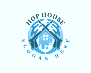 Pressure Washer Water House logo design