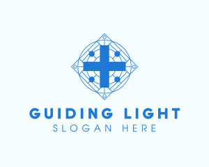 Blue Chapel Cross logo design