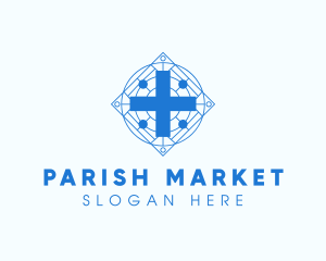 Blue Chapel Cross logo design