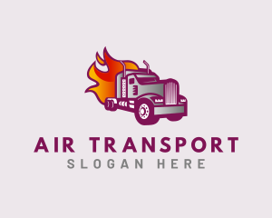 Flaming Truck Courier logo design