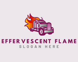 Flaming Truck Courier logo design