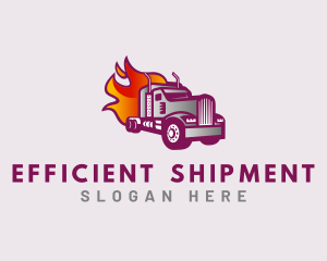 Flaming Truck Courier logo design