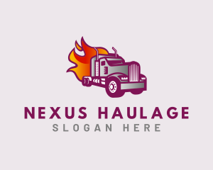 Flaming Truck Courier logo design