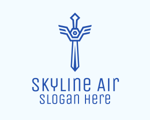 Blue Sword Outline logo