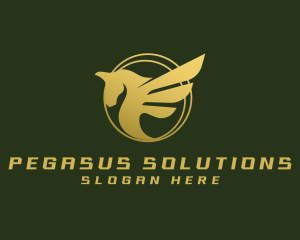 Golden Mythical Pegasus logo