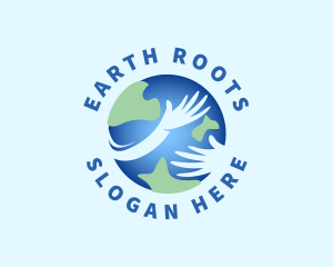 Earth Hug Hands logo design