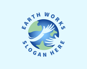 Earth Hug Hands logo design