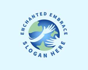 Earth Hug Hands logo design