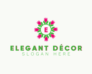 Tulip Wreath Decor logo design