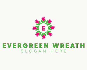 Tulip Wreath Decor logo design