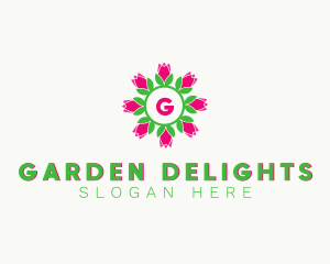 Tulip Wreath Decor logo design