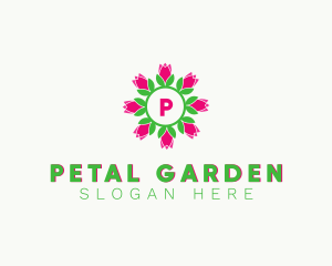 Tulip Wreath Decor logo design