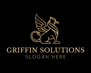 Gold Premium Griffin logo design