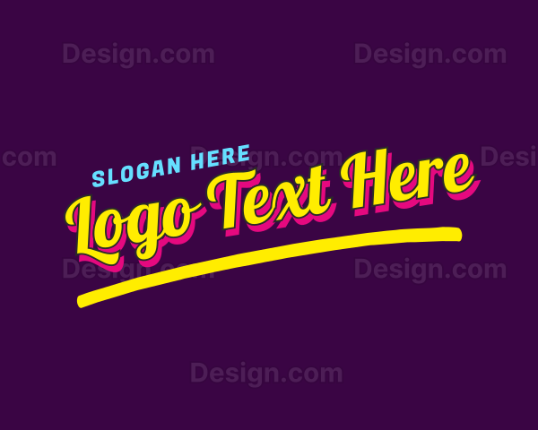 Neon Playful Wordmark Logo