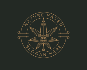 Natural Marijuana Leaf logo design