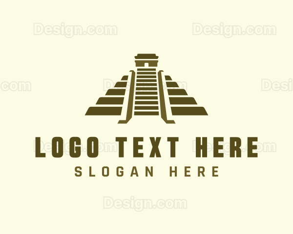 Mayan Pyramid Temple Logo