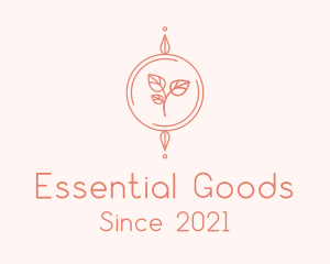 Pink Leaf Essential Oil logo design