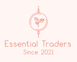 Pink Leaf Essential Oil logo design