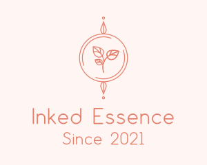 Pink Leaf Essential Oil logo design