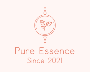 Pink Leaf Essential Oil logo design