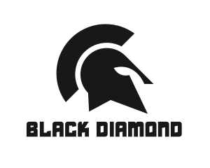 Black Spartan Helmet logo design