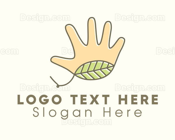 Handmade Hand Leaf Logo