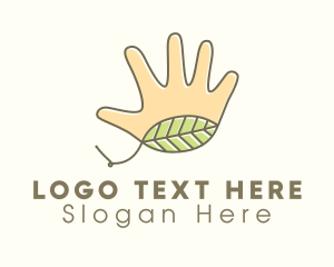 Handmade Hand Leaf  logo design