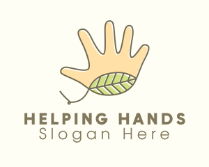 Handmade Hand Leaf  logo design