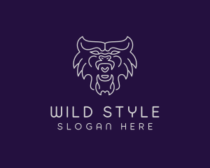 Wild Werewolf Face logo design