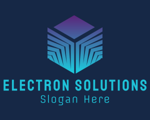 Digital Electronics Cube logo design