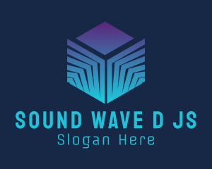 Digital Electronics Cube logo design