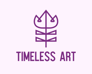 Purple Tulip Flower  Logo