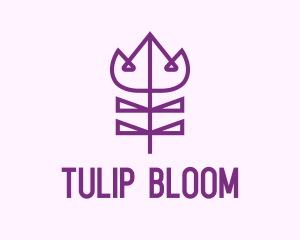 Purple Tulip Flower  logo design