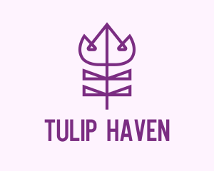 Purple Tulip Flower  logo design