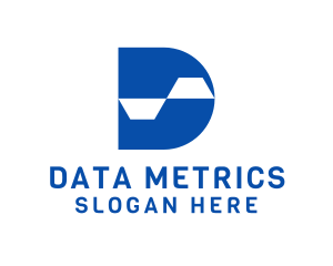 Blue Data Tech Letter D logo design