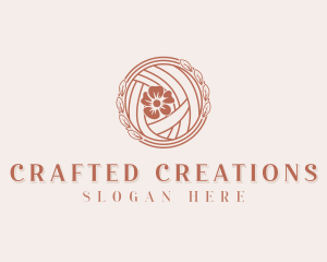 Floral Yarn Embroidery  logo design