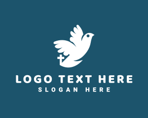 Religious Dove Crucifix Freedom logo