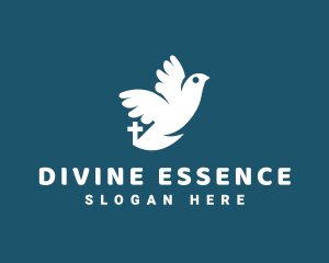 Religious Dove Crucifix Freedom logo design