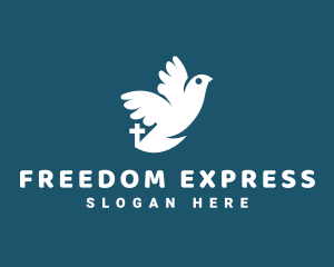 Religious Dove Crucifix Freedom logo design