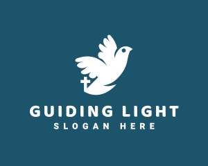 Religious Dove Crucifix Freedom logo design