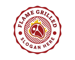 Barbecue Grill Meat logo design