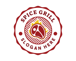 Barbecue Grill Meat logo design