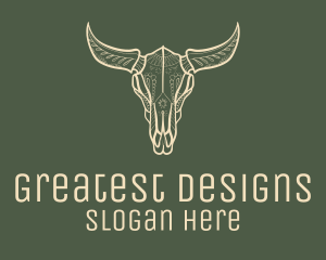 Animal Bull Skull logo design