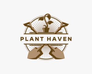 Shovel Plant Gardener logo design