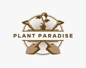 Shovel Plant Gardener logo design