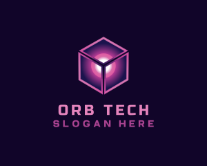 Orb Cube Neon logo design